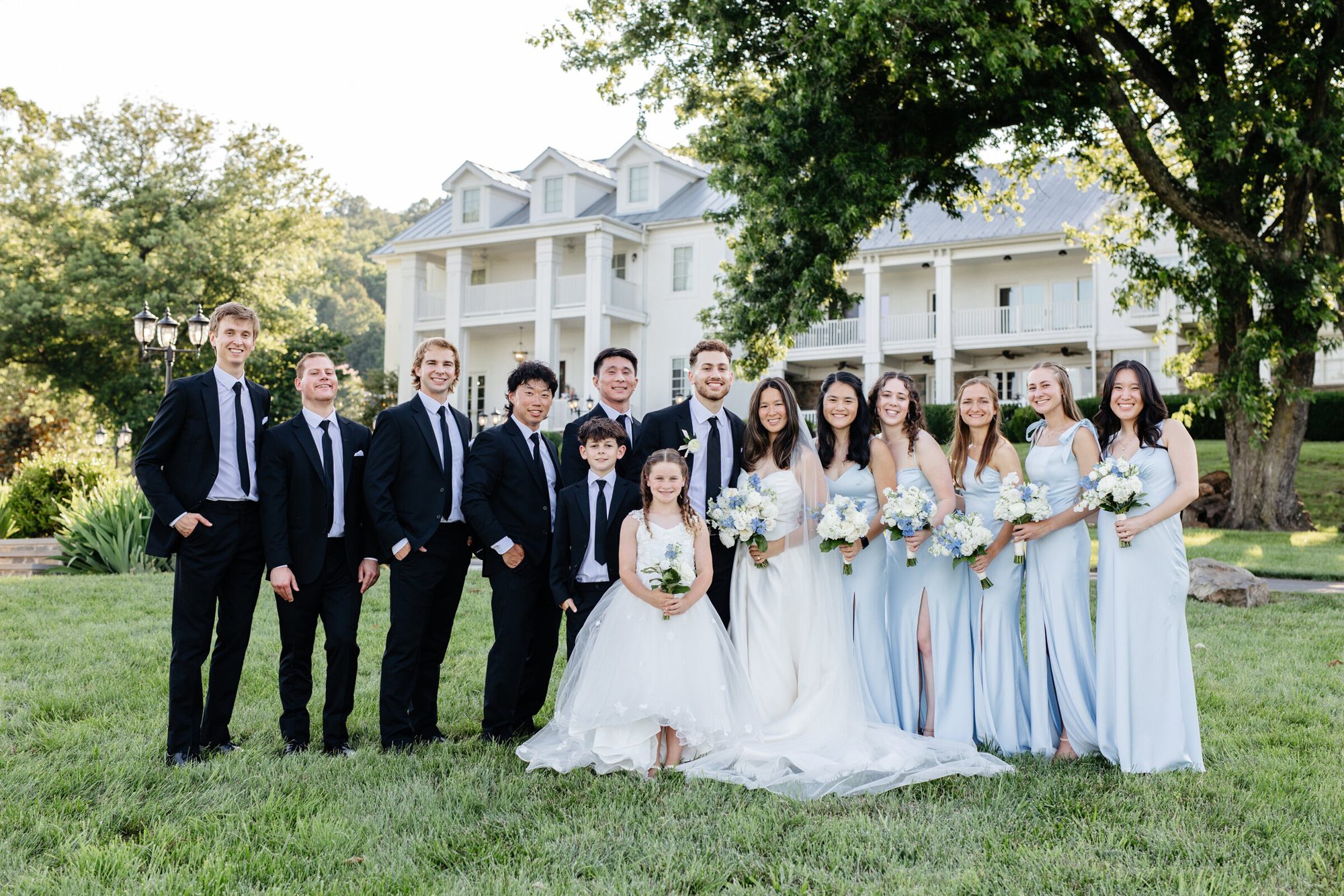 Wedding party on the lawn at The View at Bluemont at The View at Bluemont