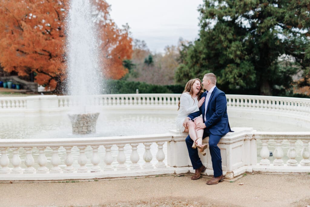 A couple exchanging vows on a Virginia mountainside during their elopement photography in Virginia session.